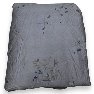 Calvin Klein Bamboo Flowers Queen Comforter Blue 100% Cotton Floral Rare Read